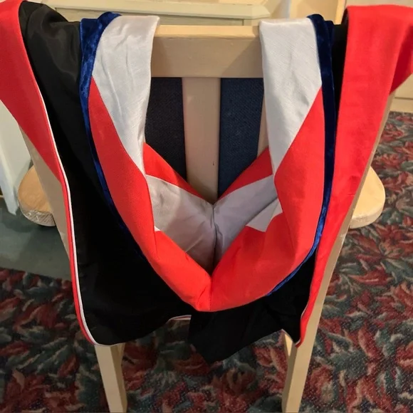 Cotrell Leonard PhD Doctoral Hood Graduation ceremony cowl Regalia Blue white OS - Picture 4 of 13